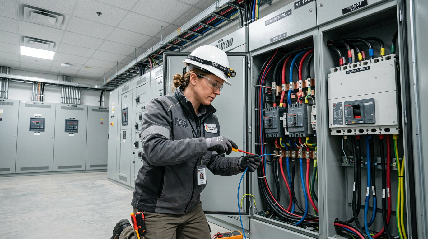 Commercial building electrical installation